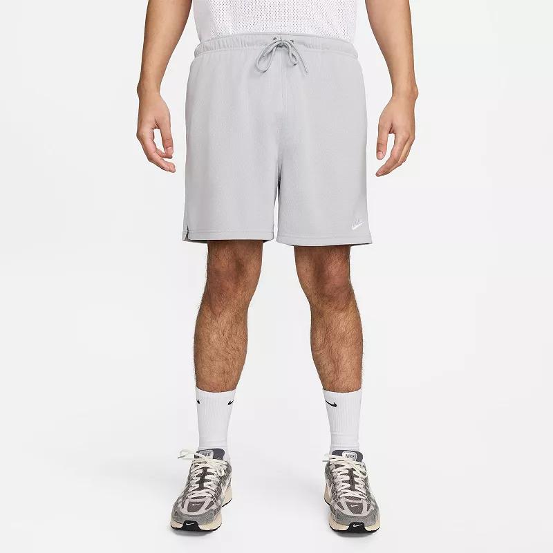 Nike Mens Nike Club Flow Mesh Shorts - Mens White/Light Smoke Grey Product Image