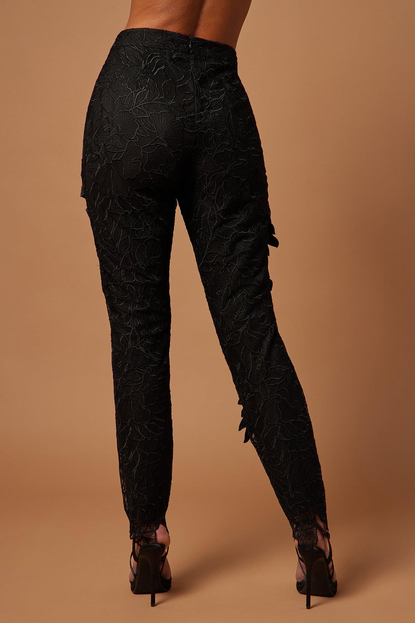 Clarissa Embroidered Pant - Black Product Image