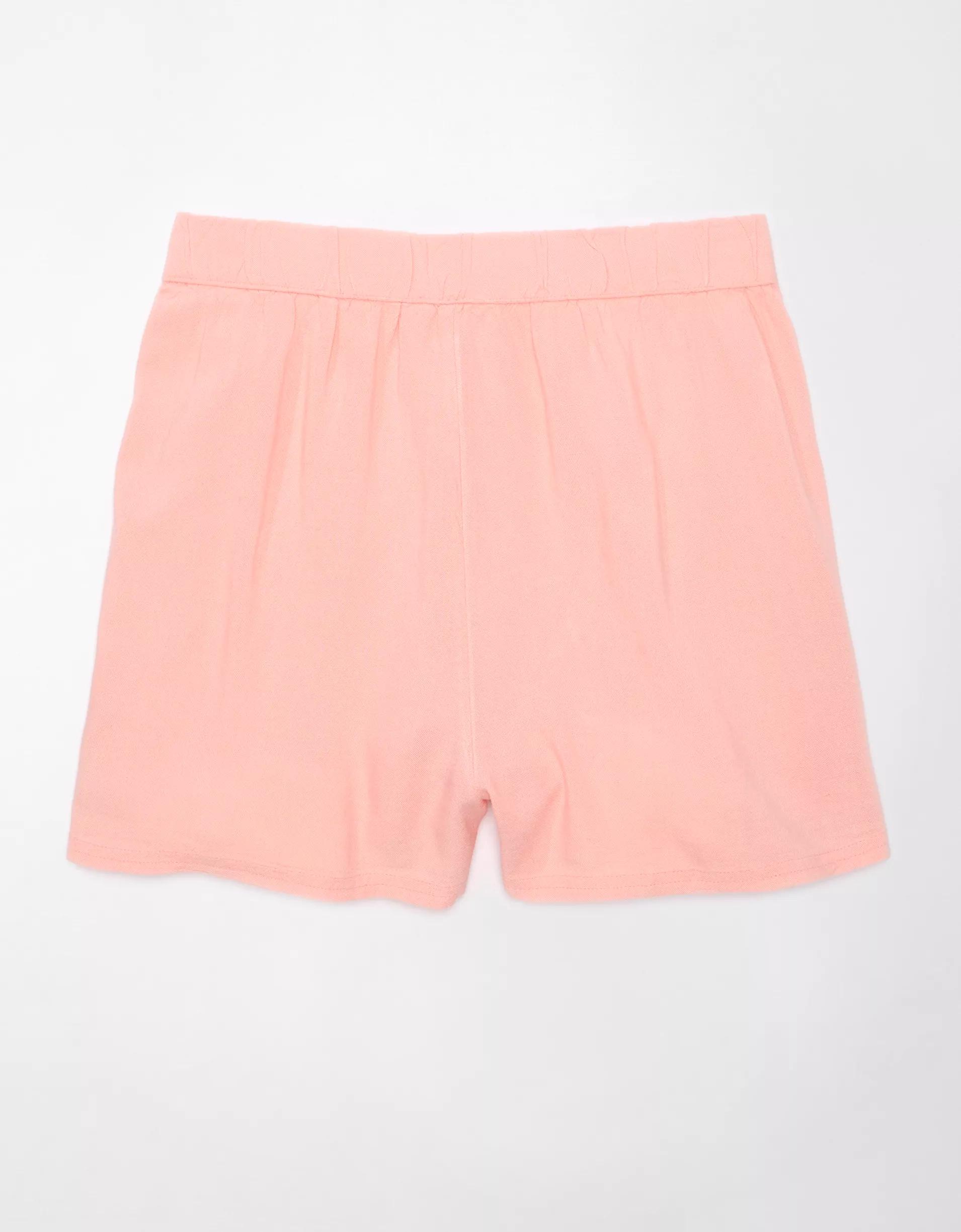 AE Linen-Blend Faux Wrap Skort Product Image