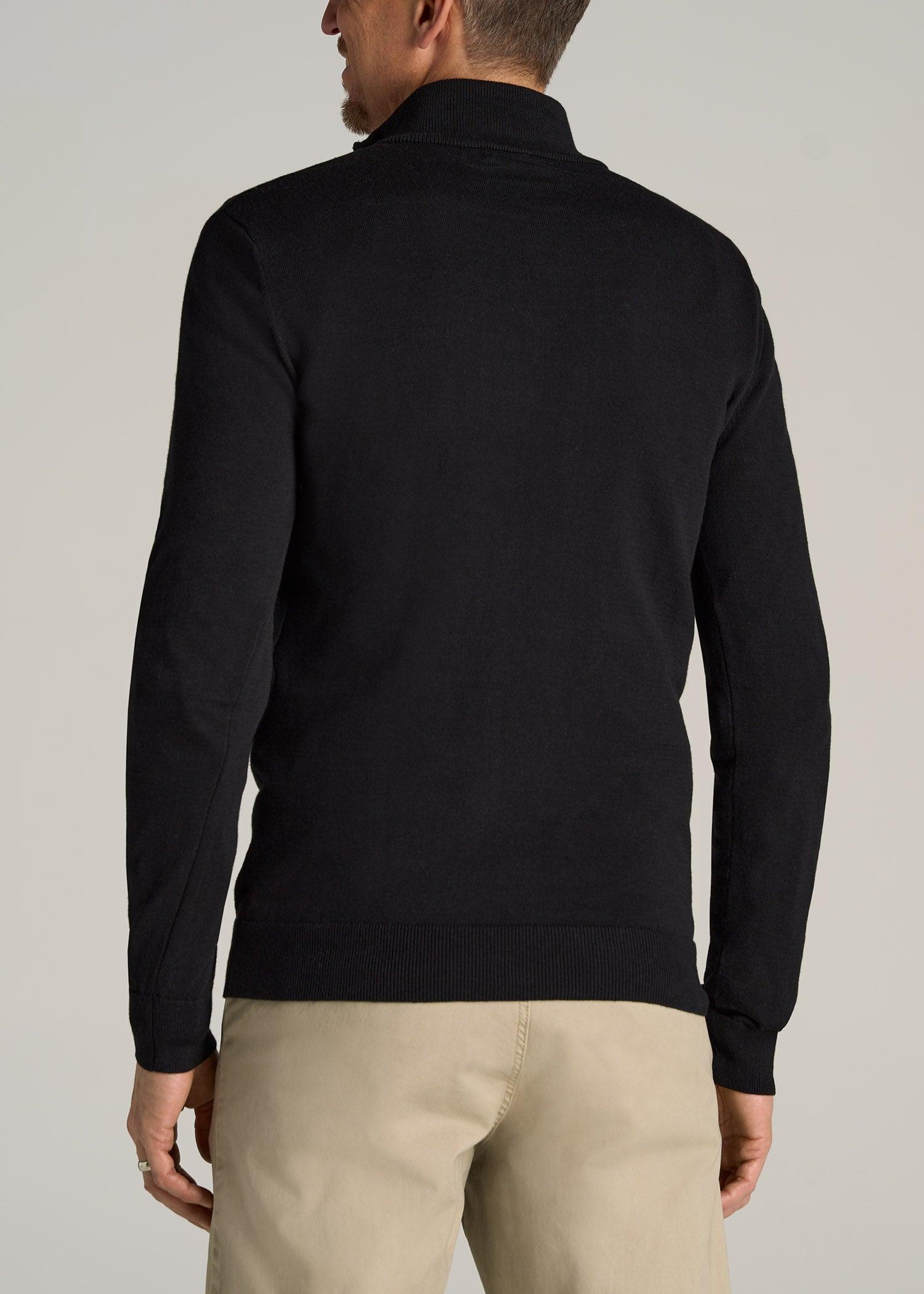 Everyday Quarter-Zip Sweater for Tall Men in Black Male Product Image