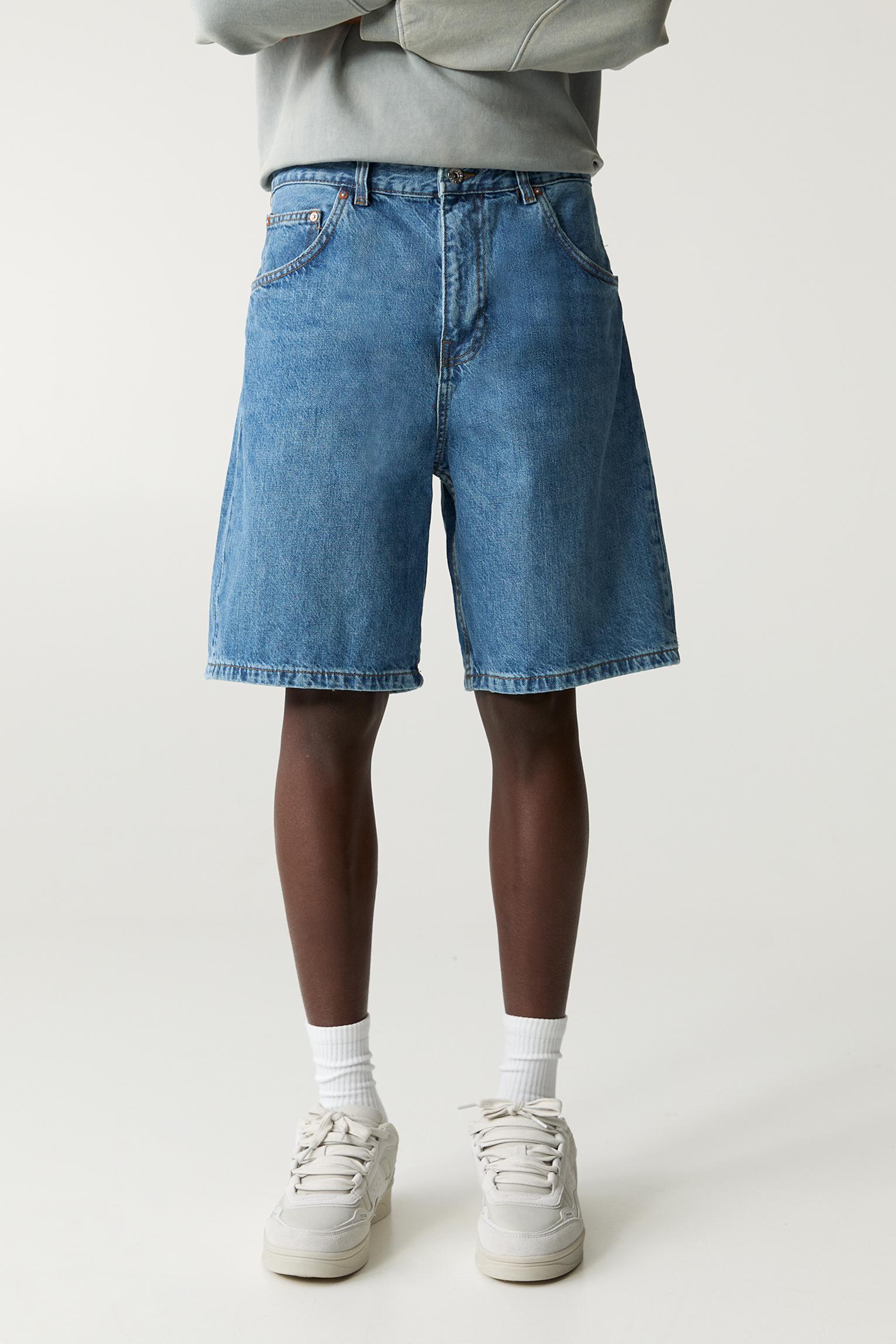 Baggy denim Bermuda shorts Product Image