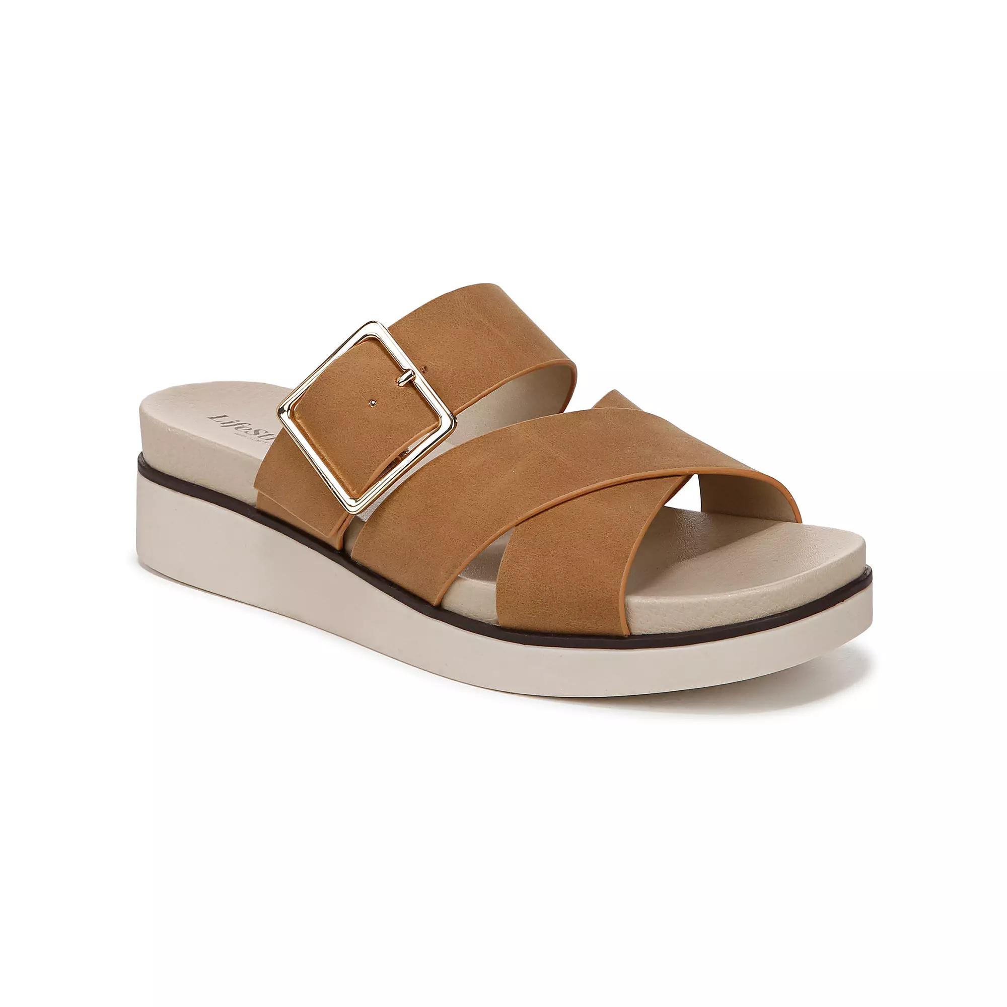 LifeStride Getaway Women's Slide Sandals, Size: 11 Wide, Faux Leather Product Image