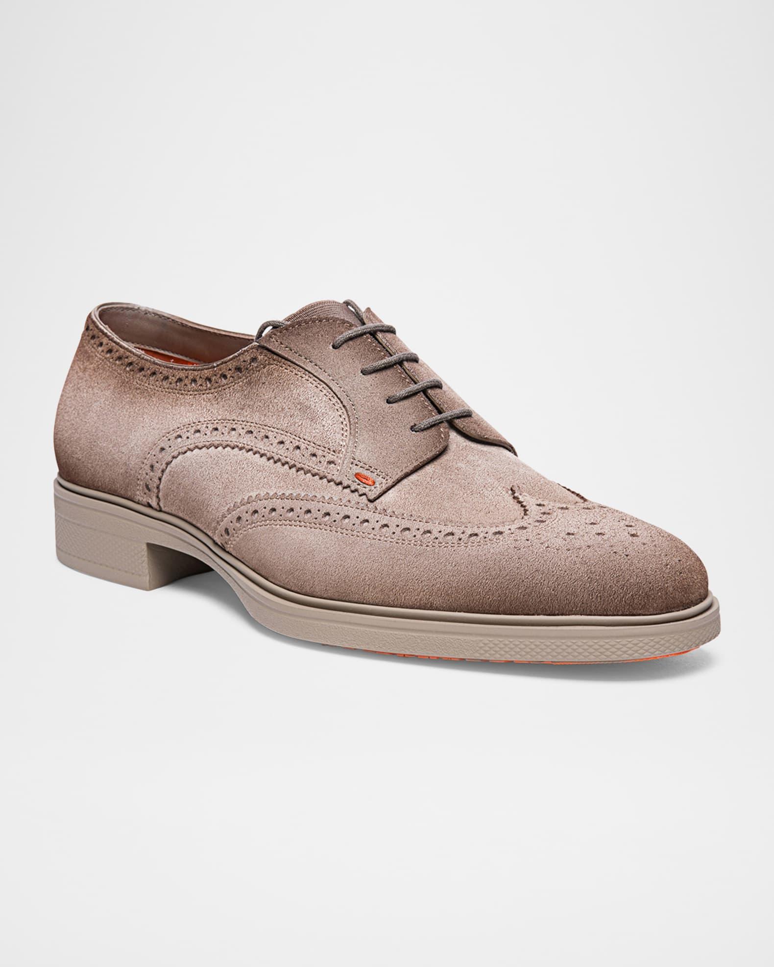 Men's Easy Suede Brogue Wingtip Derby Shoes Product Image