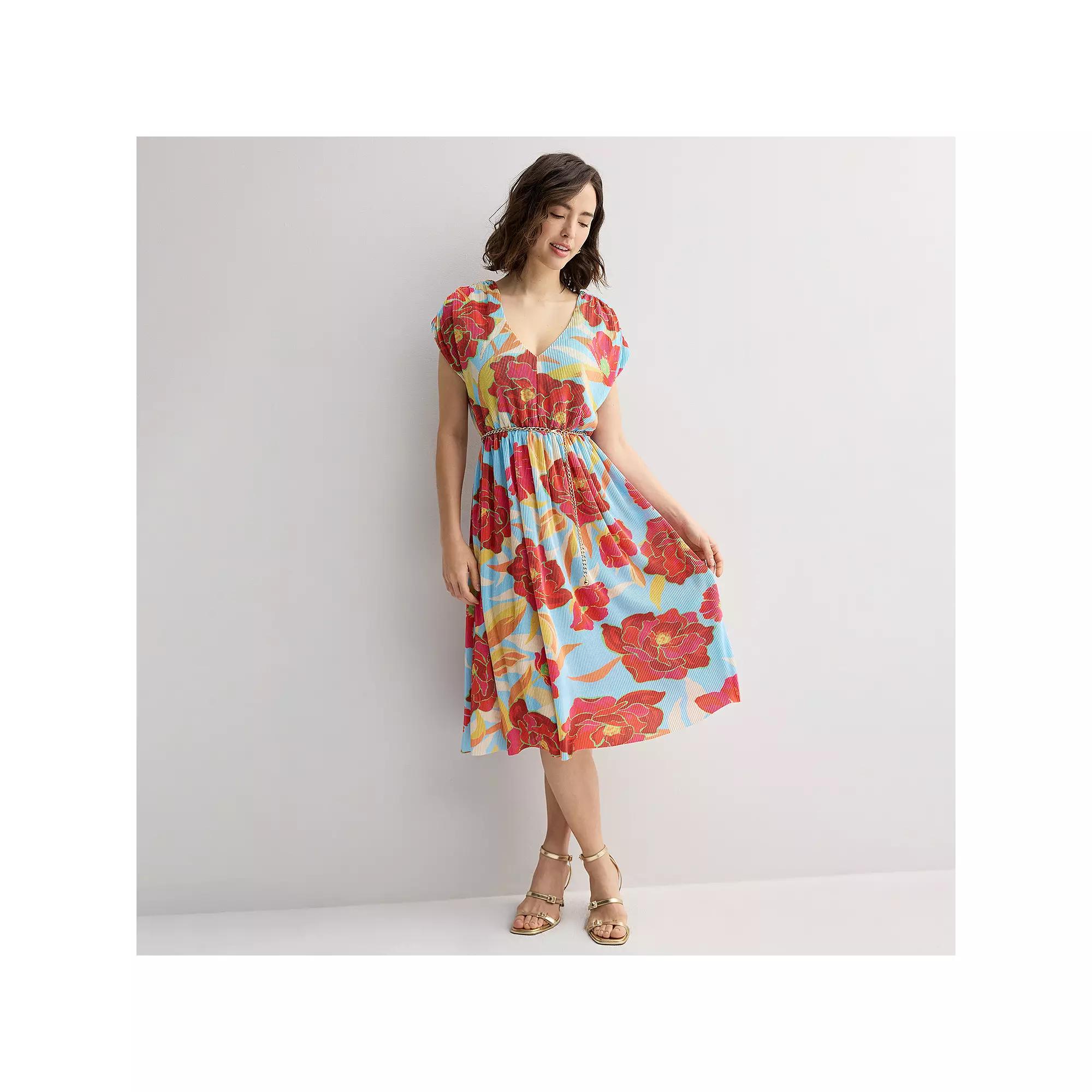 Womens INTEMPO Plisse Midi Dress Product Image