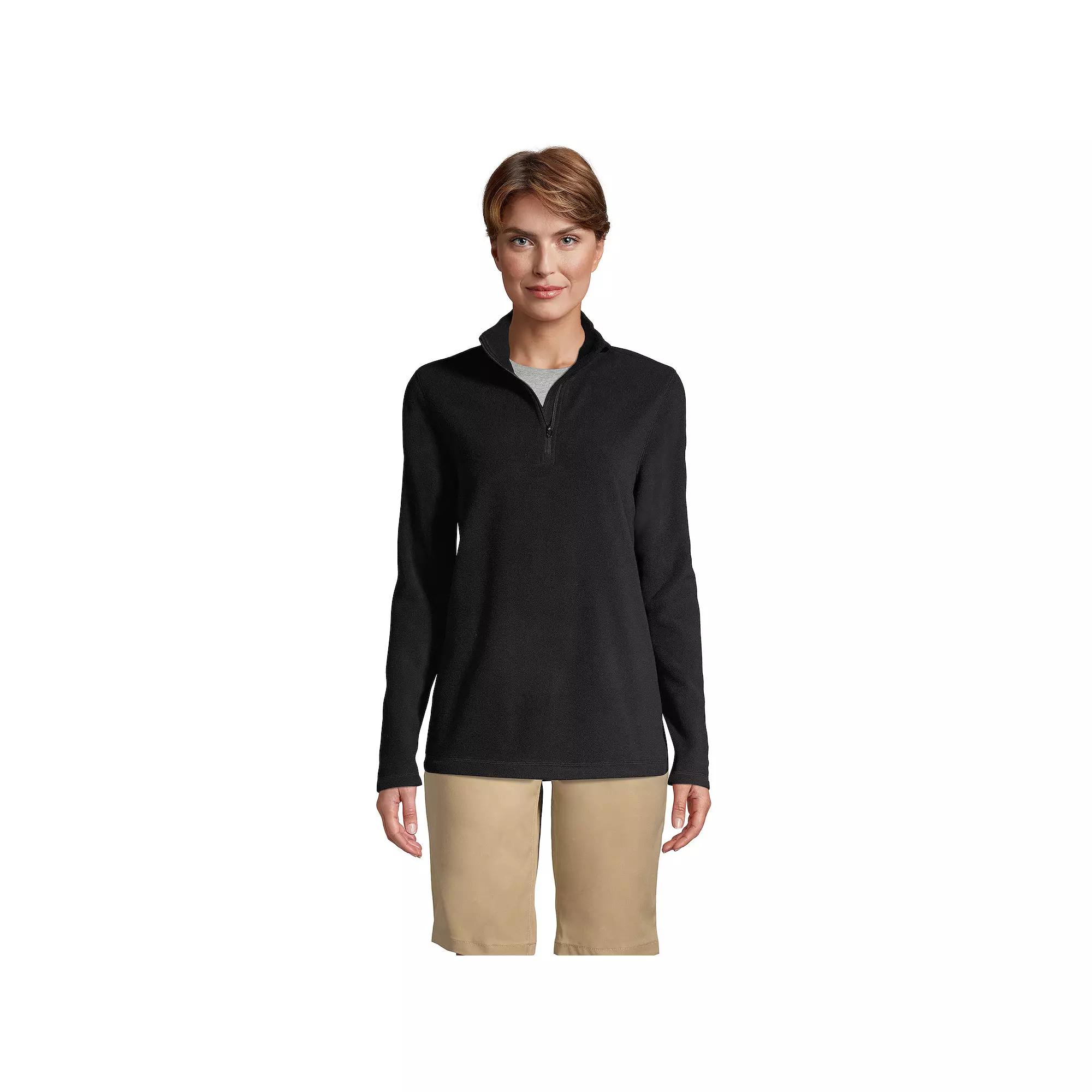 Women's Lands' End Lightweight Fleece Quarter Zip Pullover,  Product Image