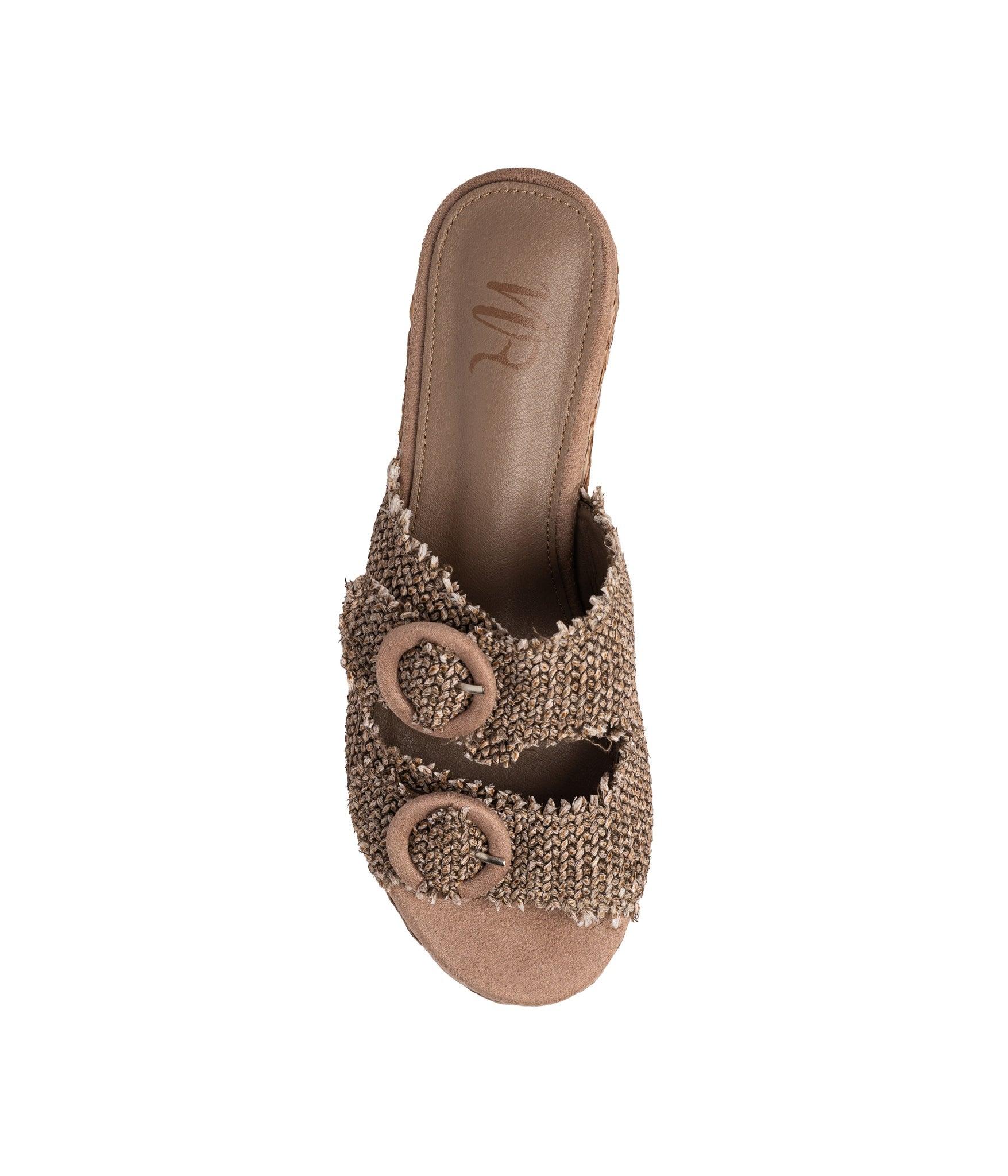 Eriwen Buckle Wedge in Taupe (Online Exclusive) Product Image