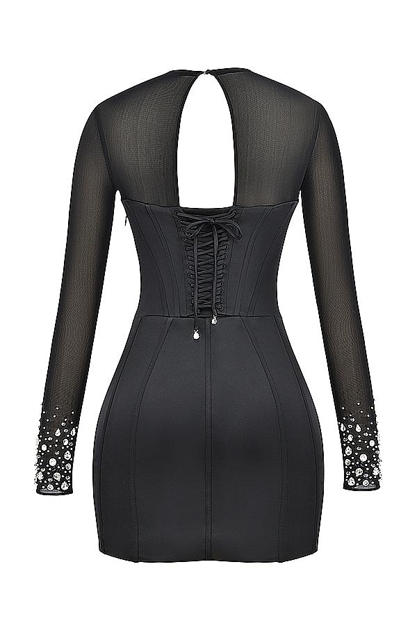 Anastasia  black crystallised corset dress Product Image