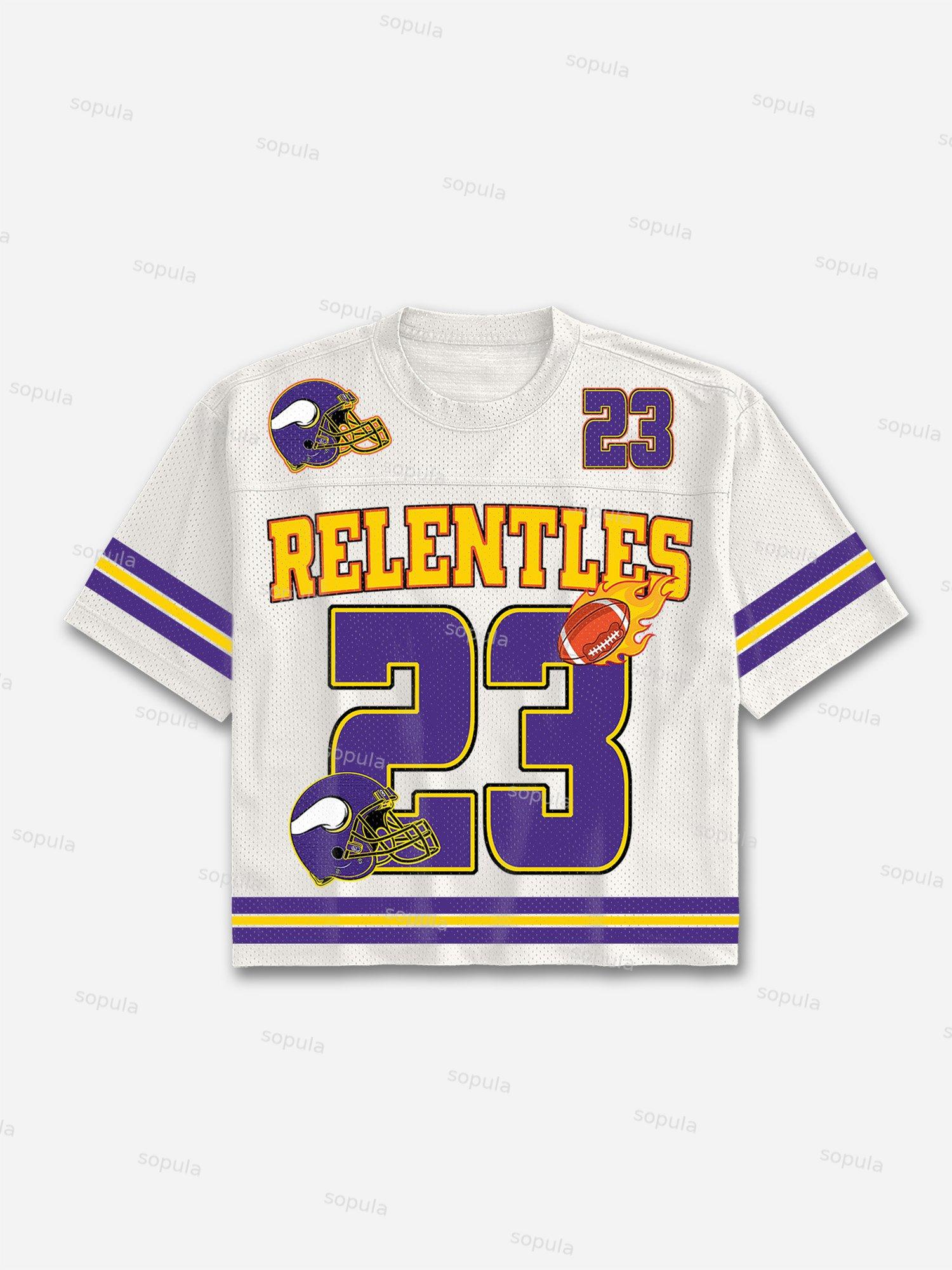 No.23 Football Print Blokecore Mesh Football Jersey T-shirt Product Image