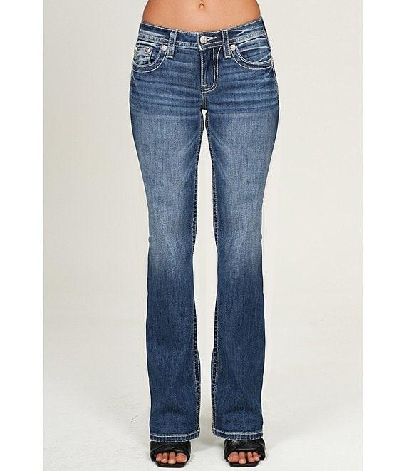 Miss Me Butterfly Mid Rise Bootcut Jeans Product Image