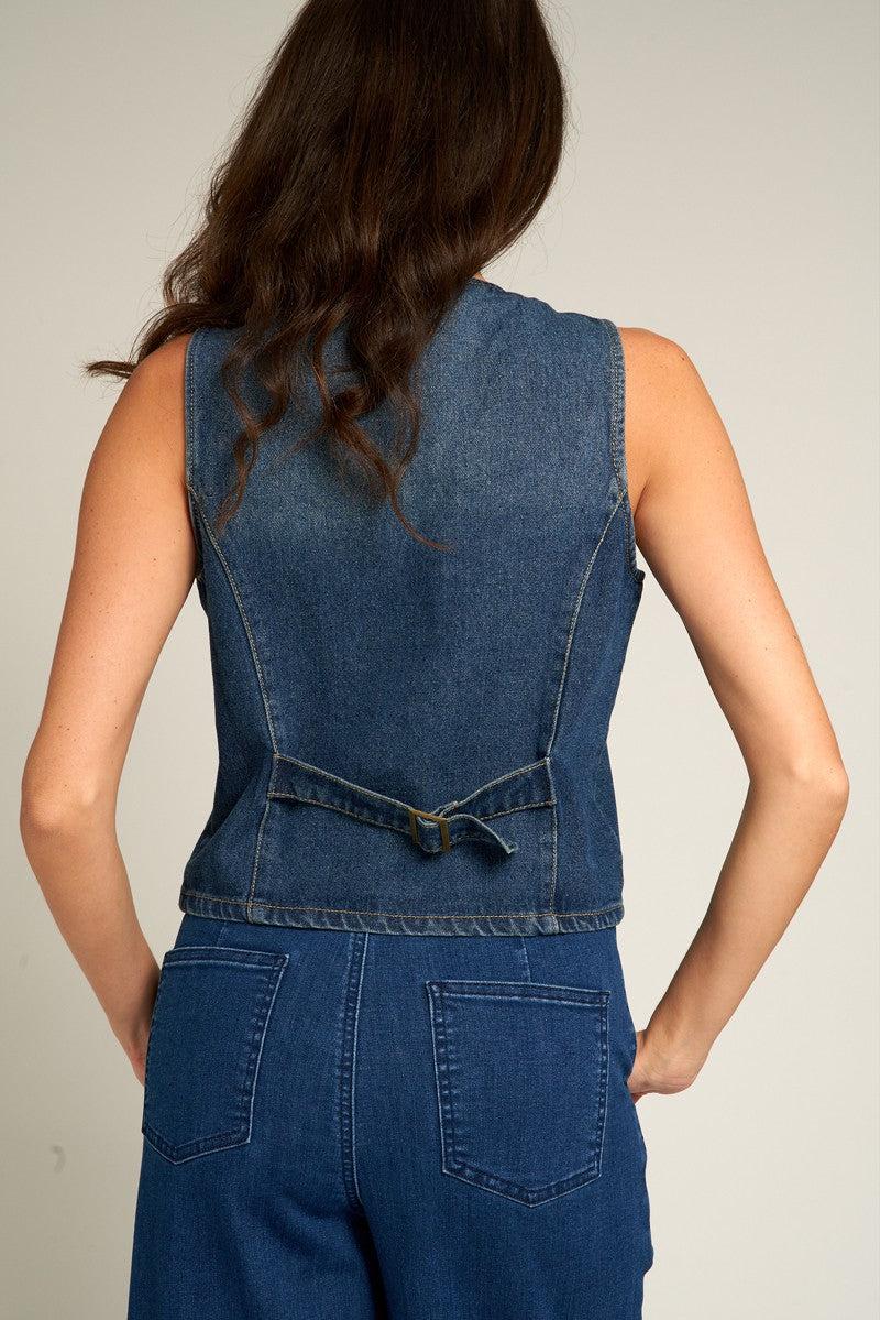 Sleeveless Denim Vest Product Image