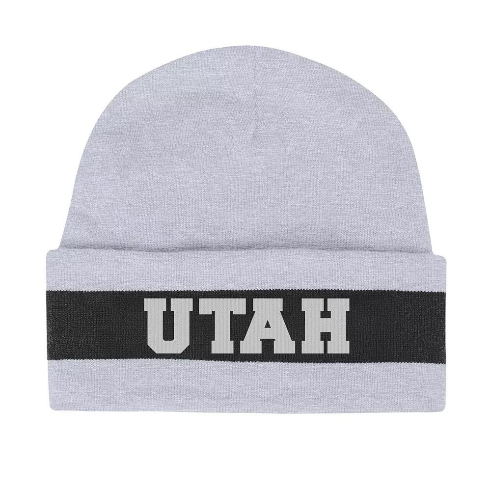 Men's Under Armour Gray Utah Utes Jacquard Cuffed Knit Hat, Ute Grey Product Image