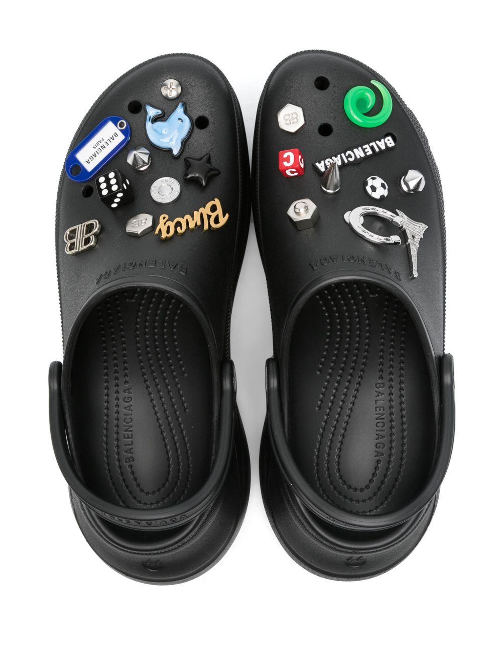 BALENCIAGA Platform Sandals Embellished Ventilation Holes In Black Product Image