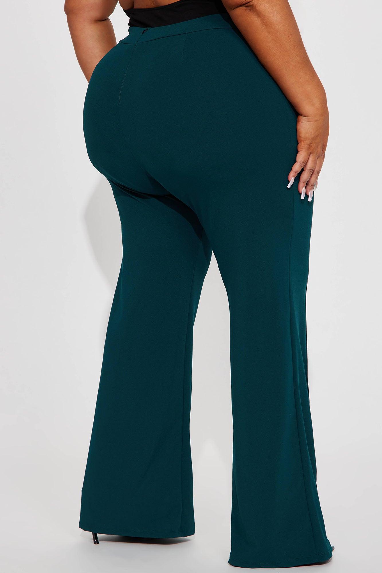 Petite Victoria High Waisted Dress Pants - Hunter Green Product Image