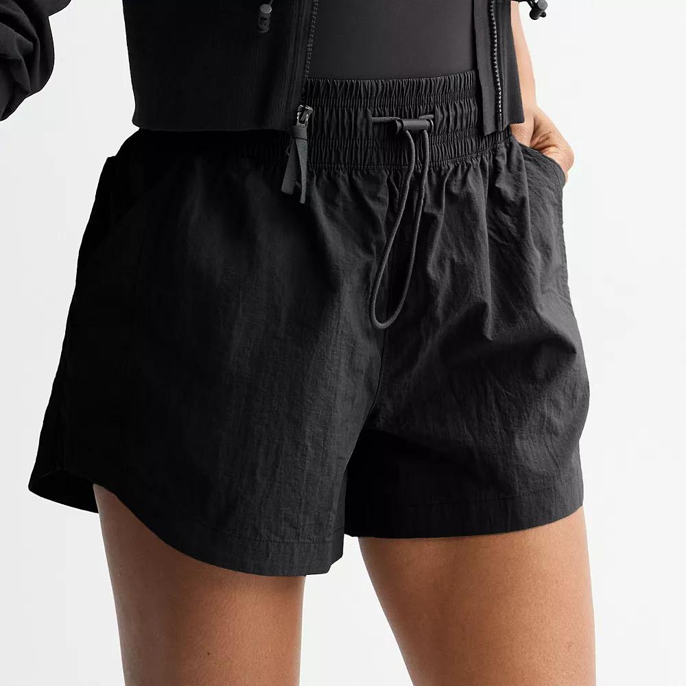 Women's FLX Oversized Woven Shorts, Size: Small, Mineral Black Product Image