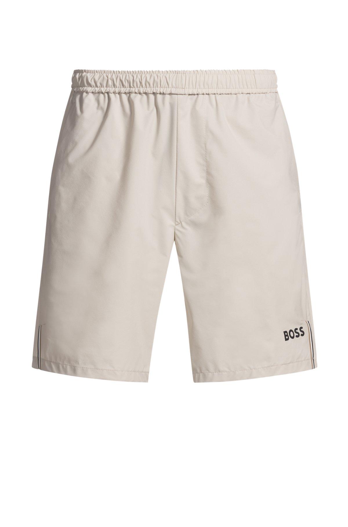 BOSS - Active tennis shorts in quick-dry super-stretch fabric - Light Beige Product Image