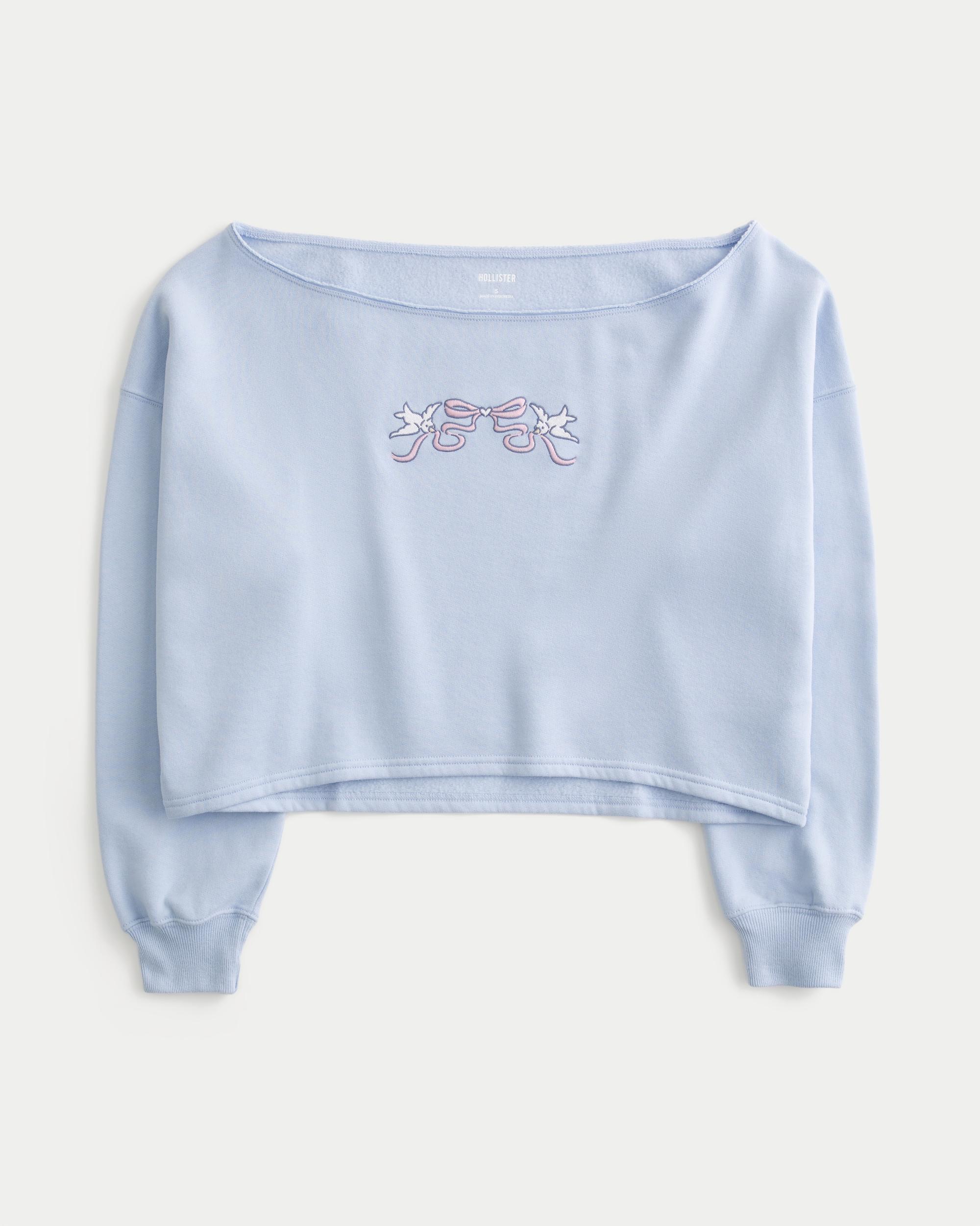 Easy Graphic Double Off-the-Shoulder Sweatshirt Product Image