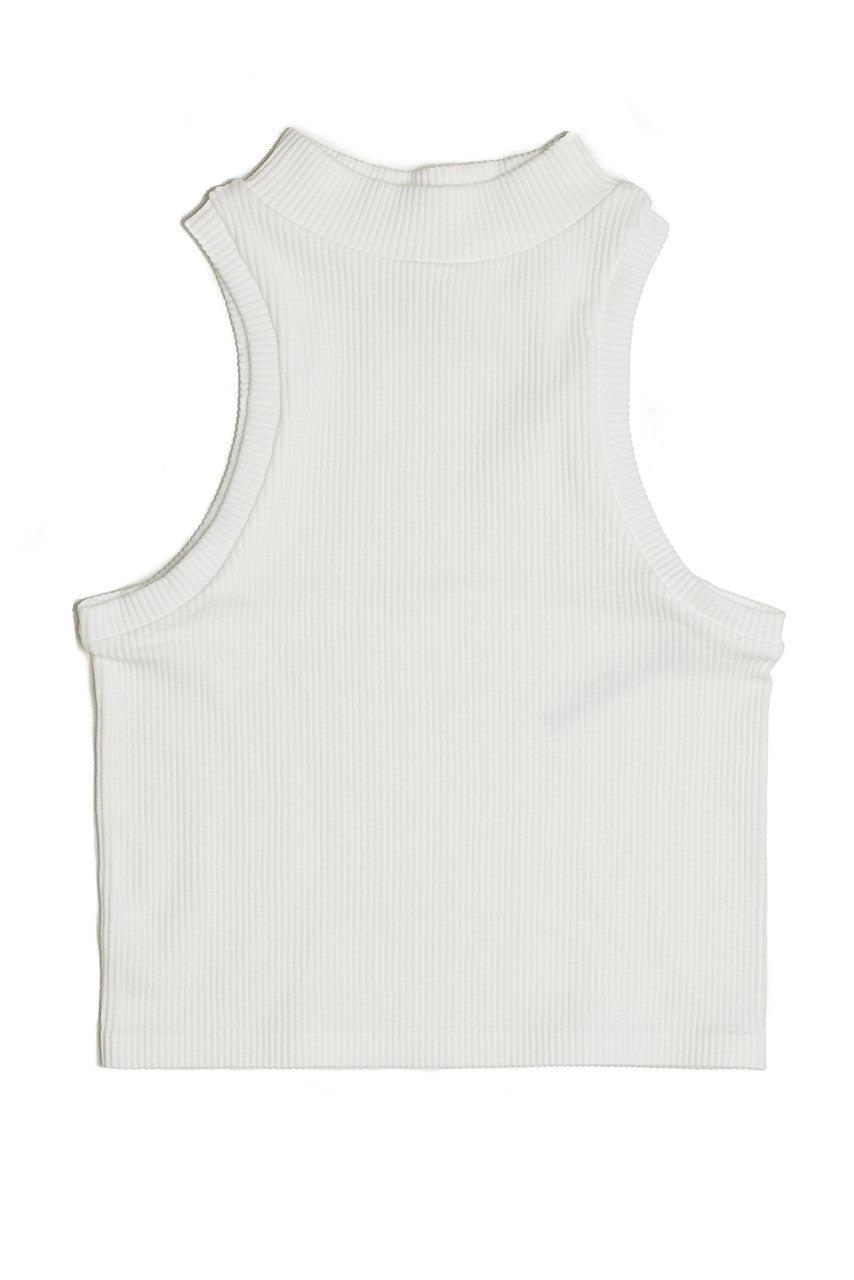 White Seamless Mock Tank Product Image