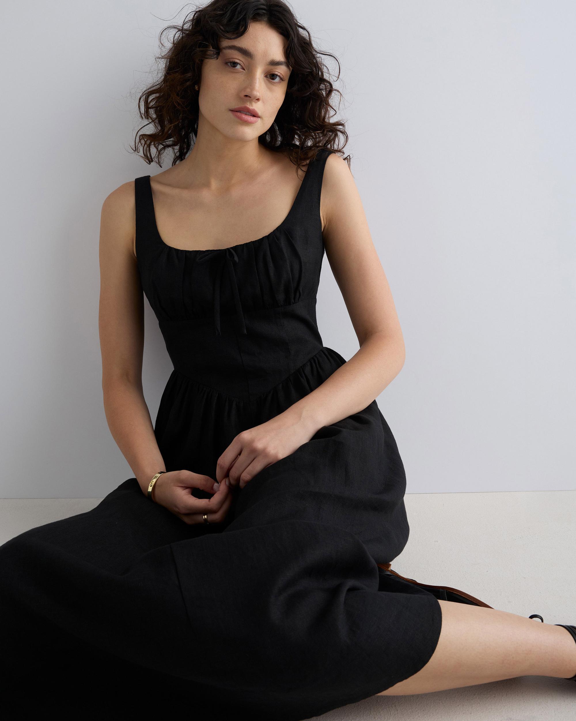 Quince | Women's 100% European Linen Corset Midi Dress Product Image