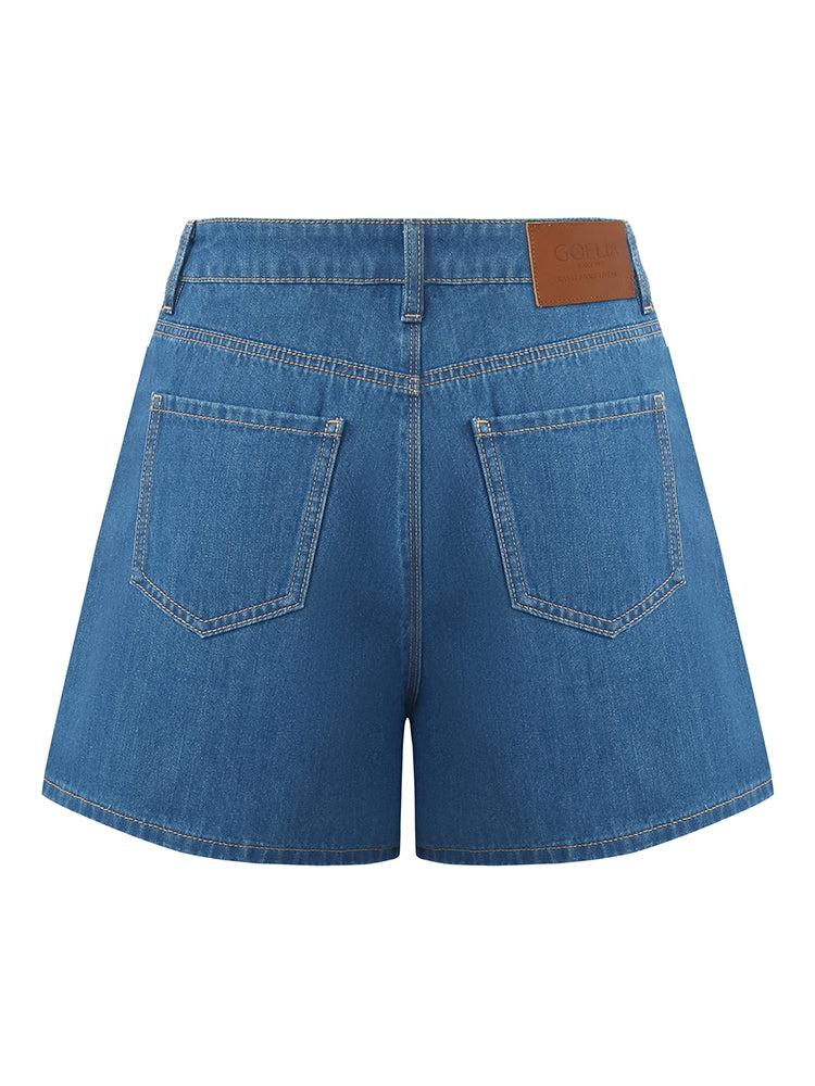 Rhinestone Denim A-Line Women Shorts Product Image