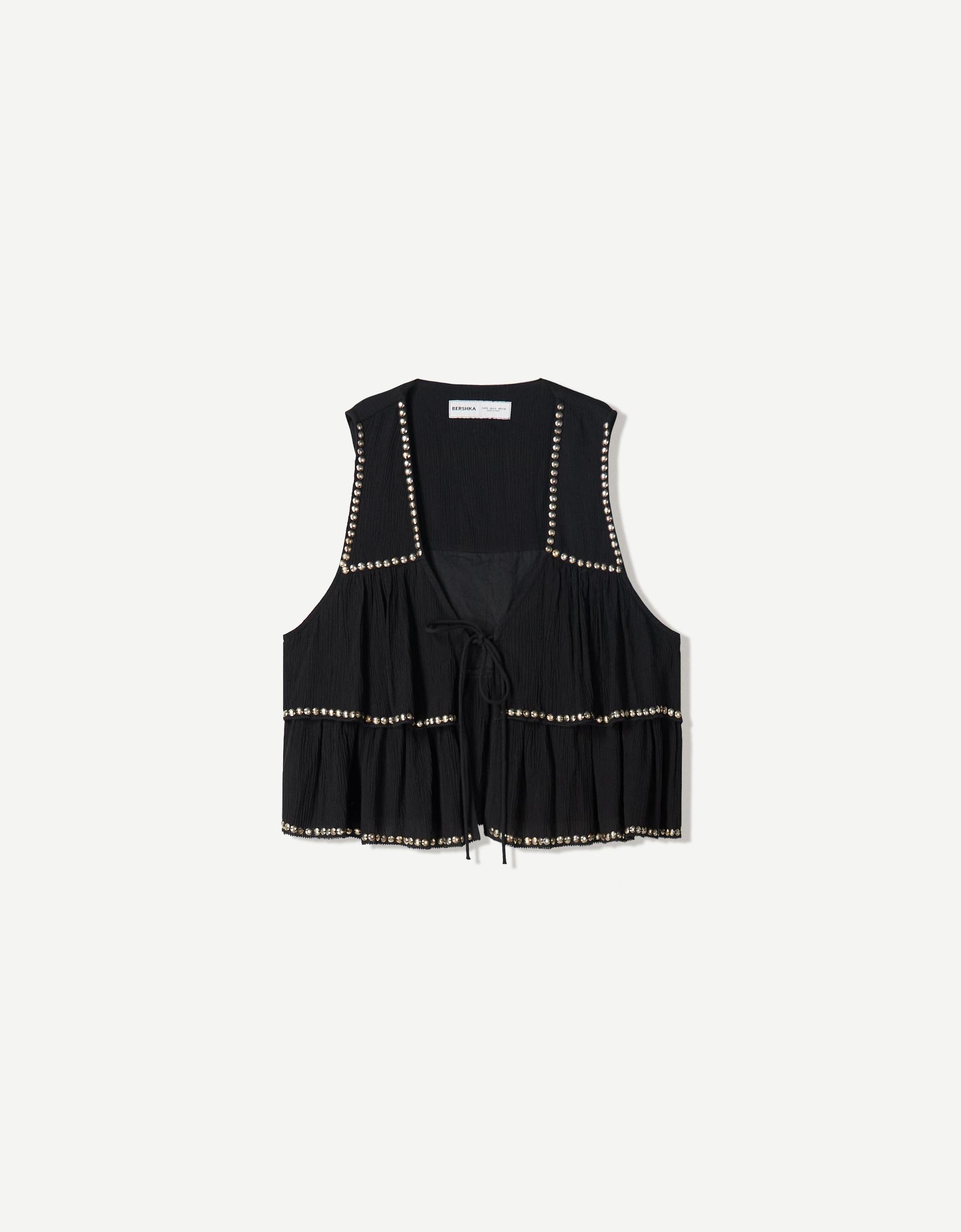 Studded vest with ruffles Product Image