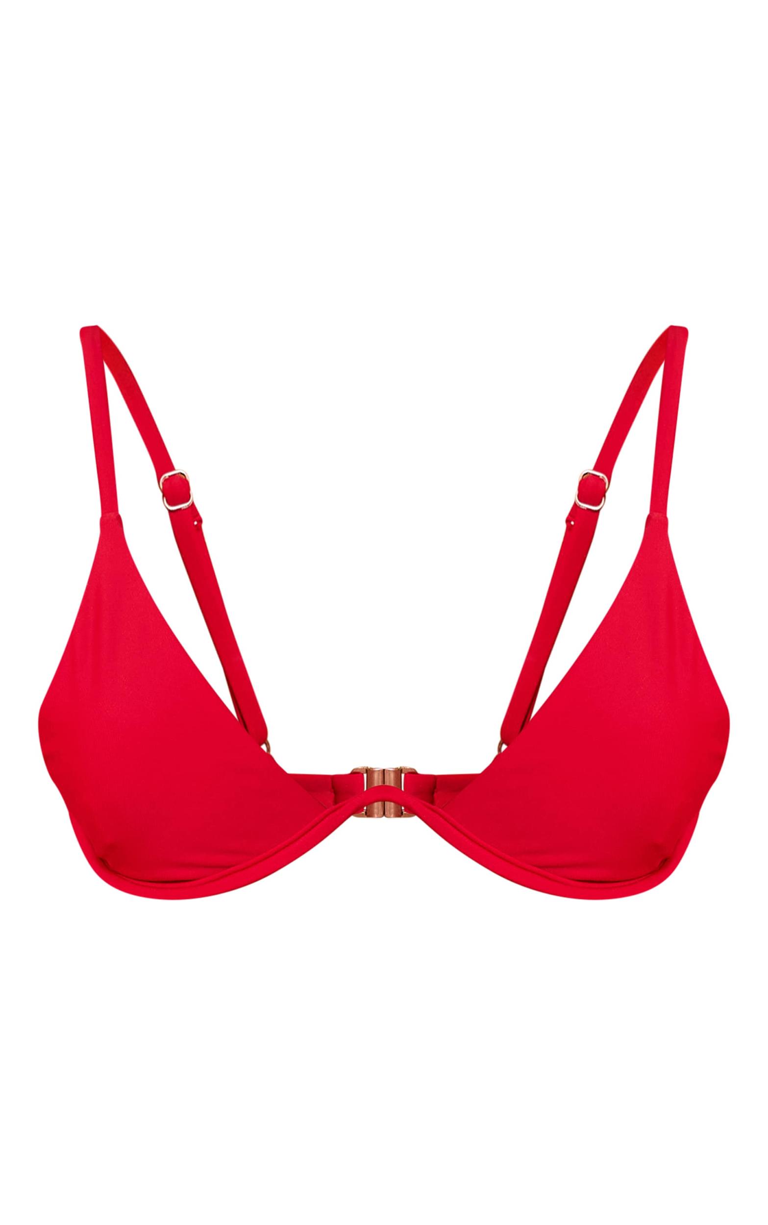 Deep Red Underwired High Apex Bikini Top Product Image