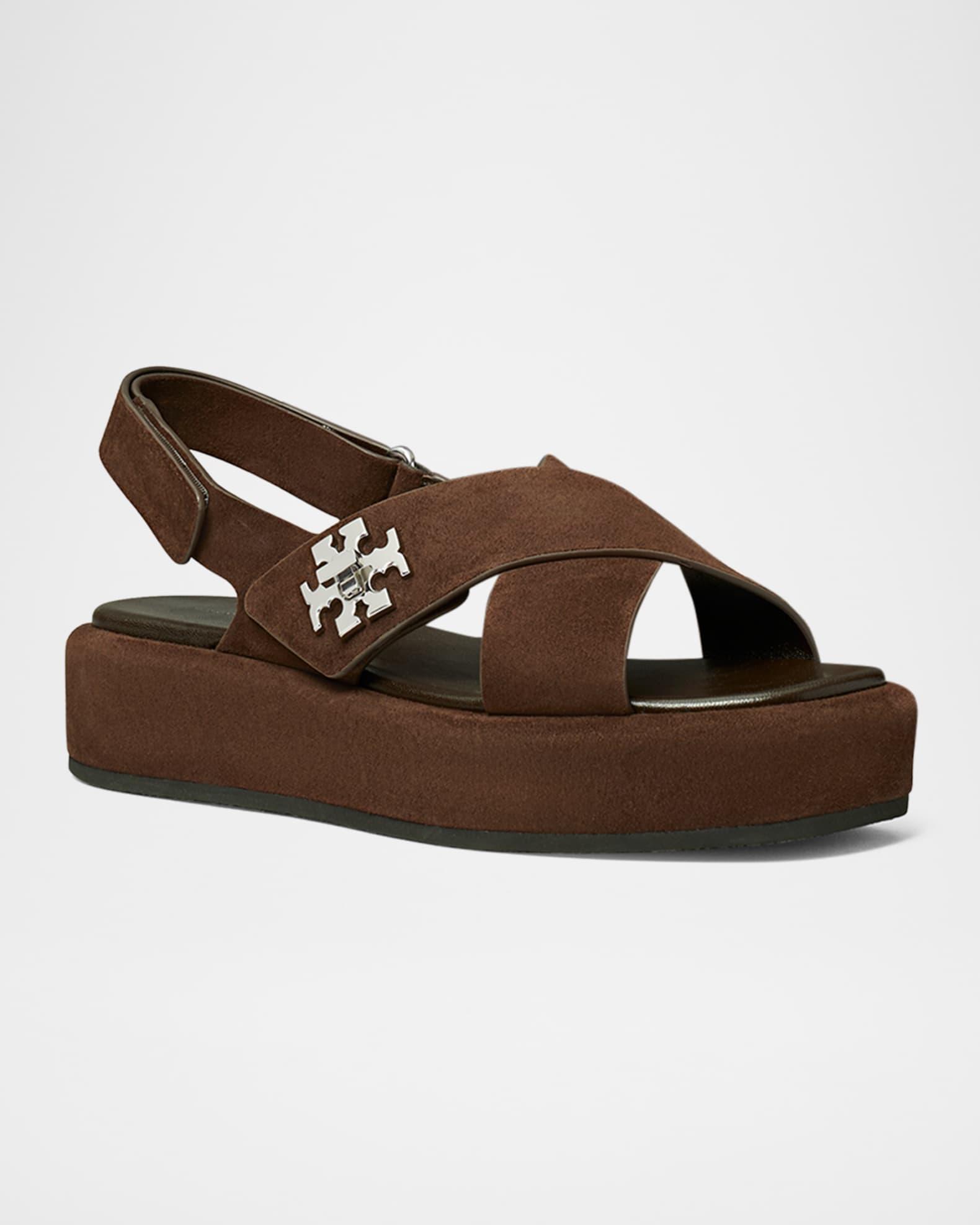 Turnlock Suede Platform Sandals  Product Image
