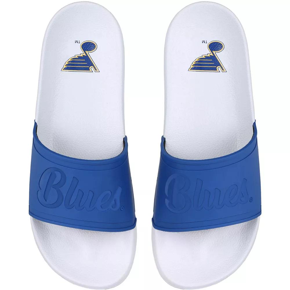Women's FOCO St. Louis Blues Script Wordmark Slide Sandals, Size: 11-12, White Product Image