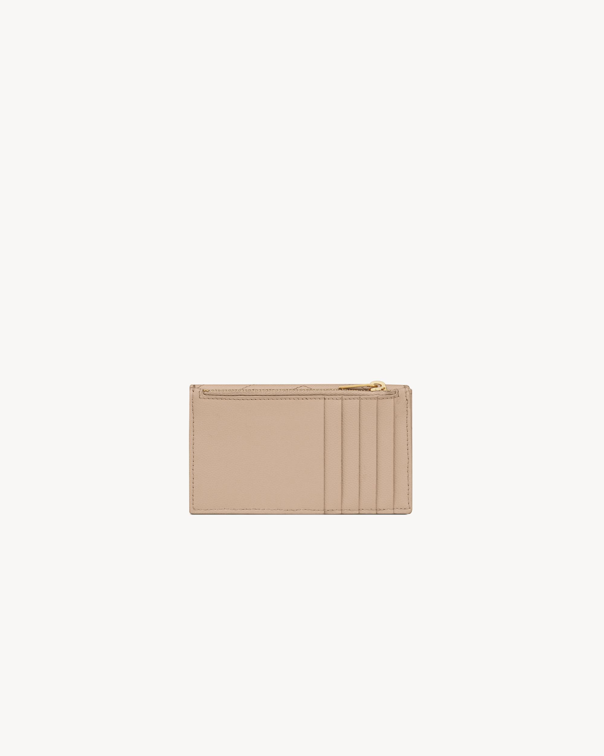 CASSANDRE MATELASSÉ FRAGMENTS FLAP CARD CASE IN GRAIN DE POUDRE LEATHER Product Image