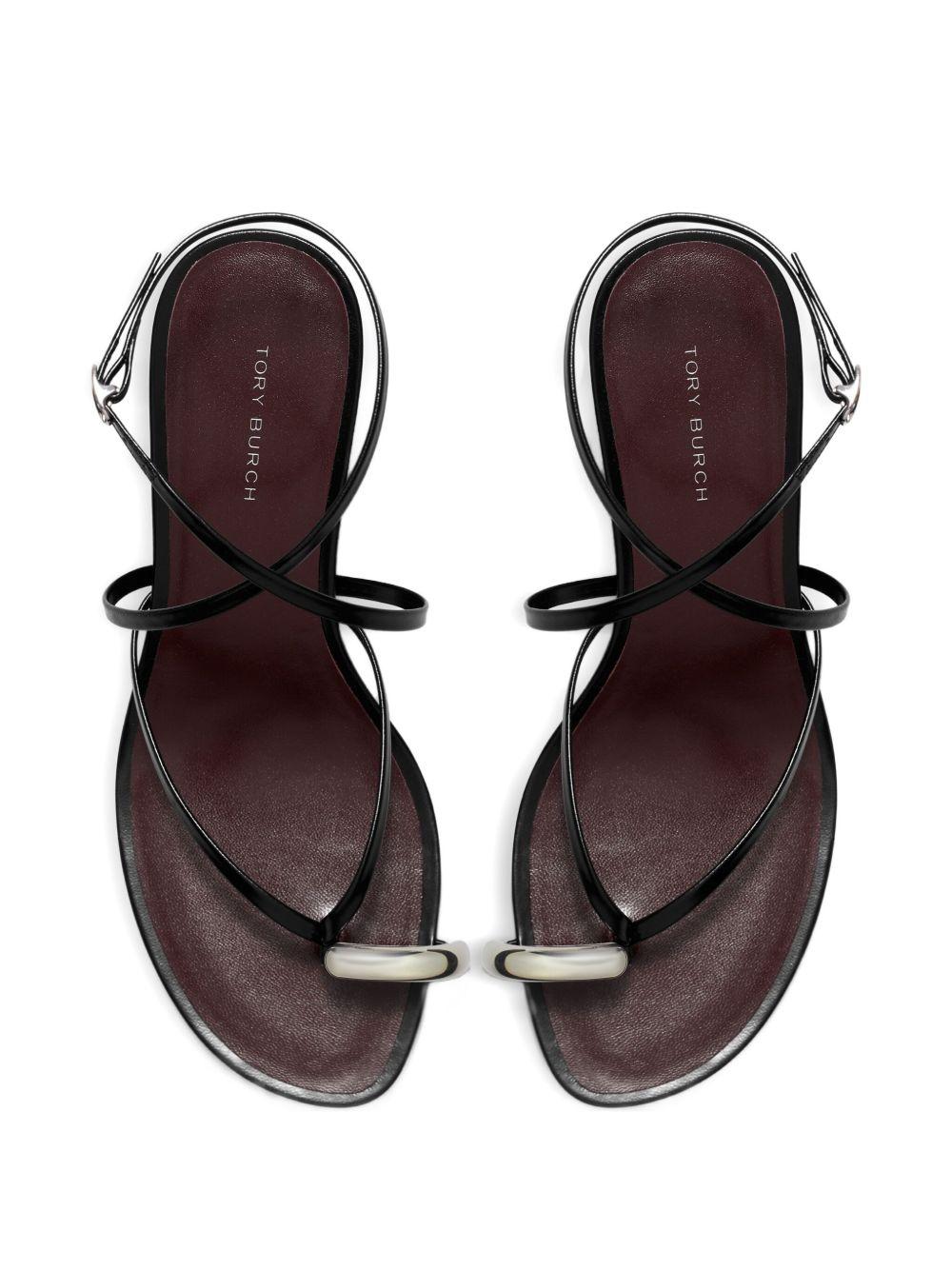 Pierced strappy open-toe heels Product Image