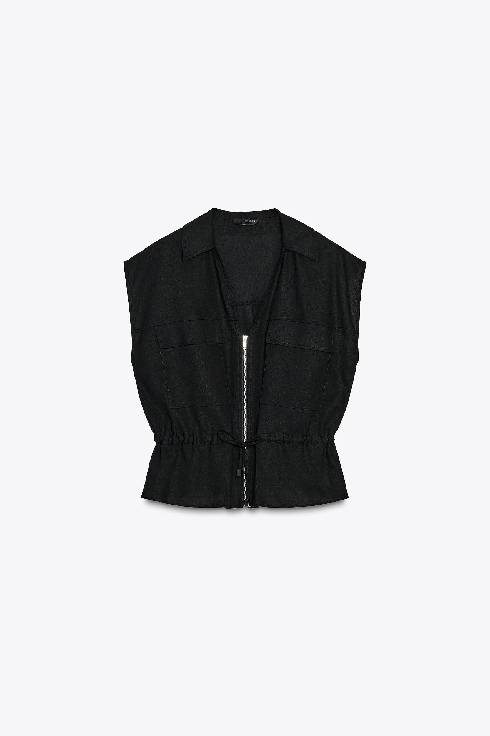 LINEN SAFARI BELTED TOP Product Image