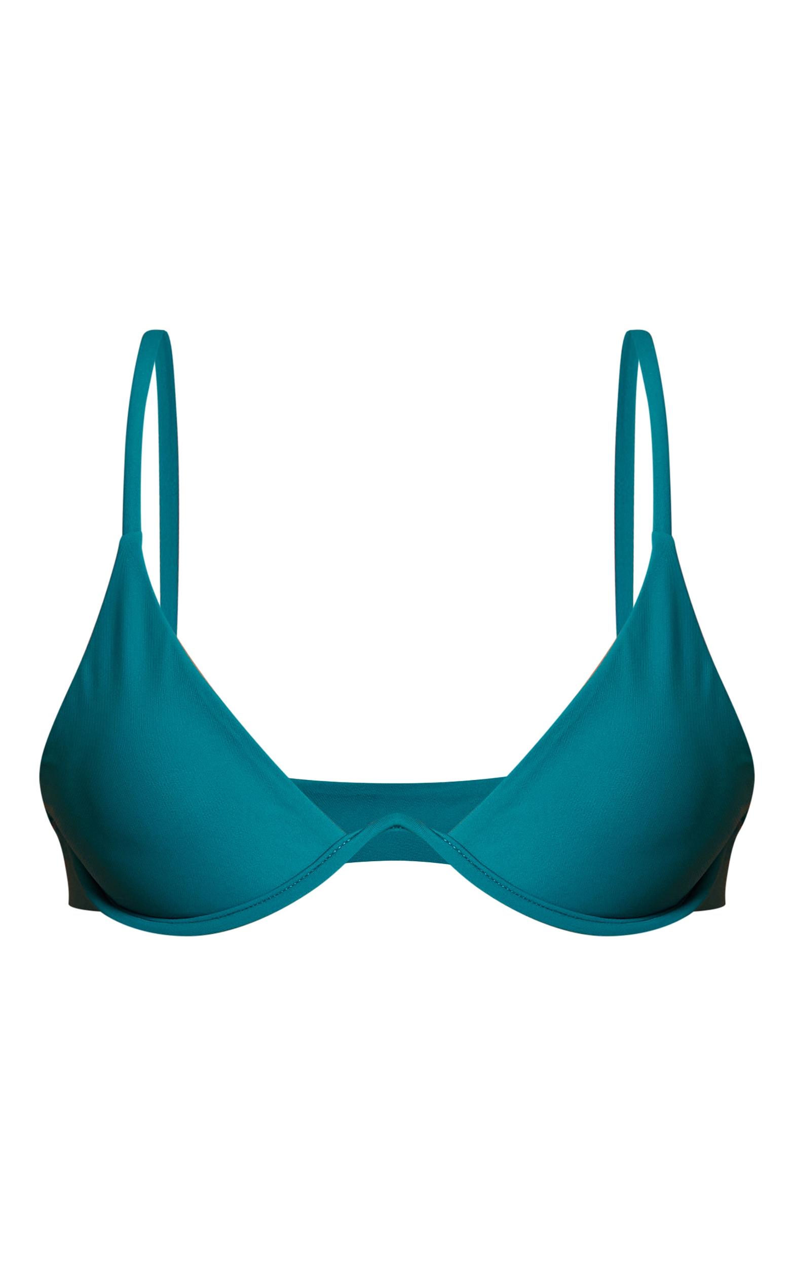 Teal Underwired High Apex Bikini Top Product Image