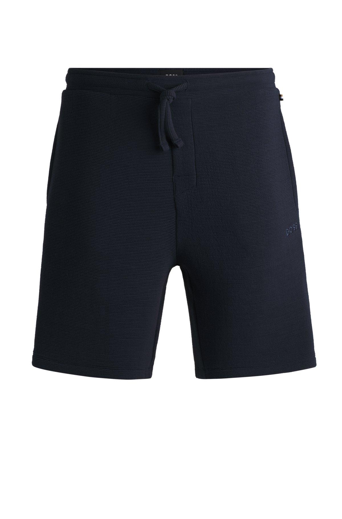 Ottoman-jersey pajama shorts with embroidered logo Product Image