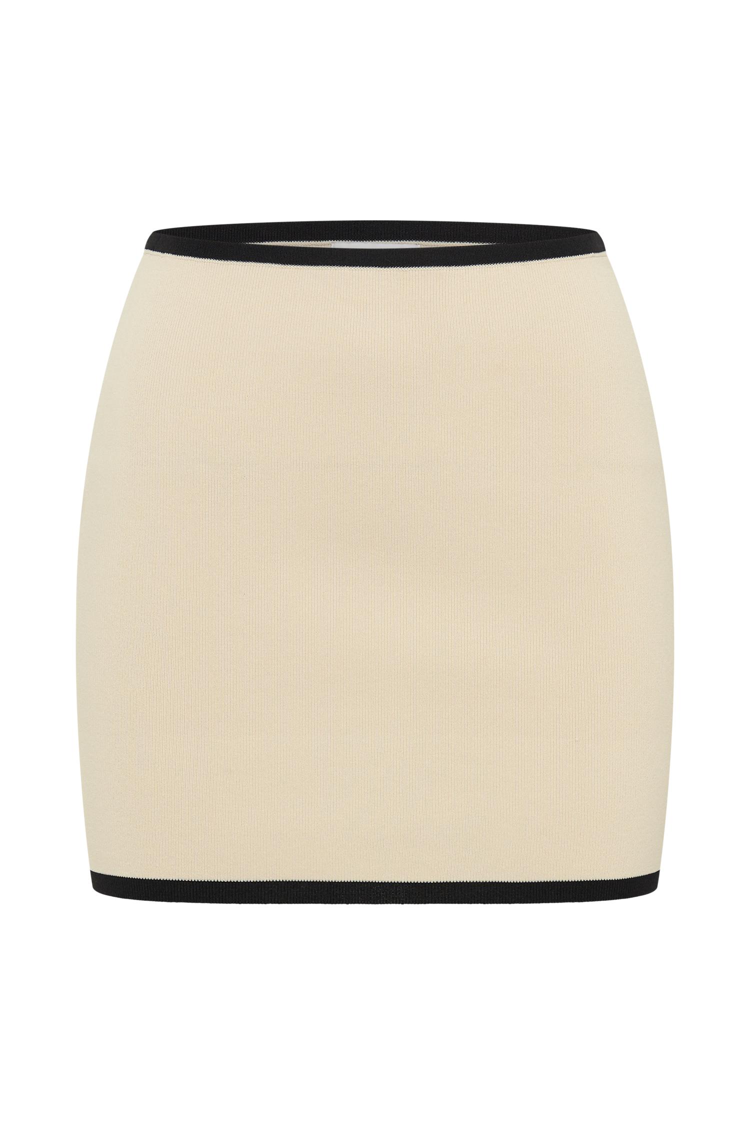 Klara Knit Mini Skirt - Black/Cream Product Image