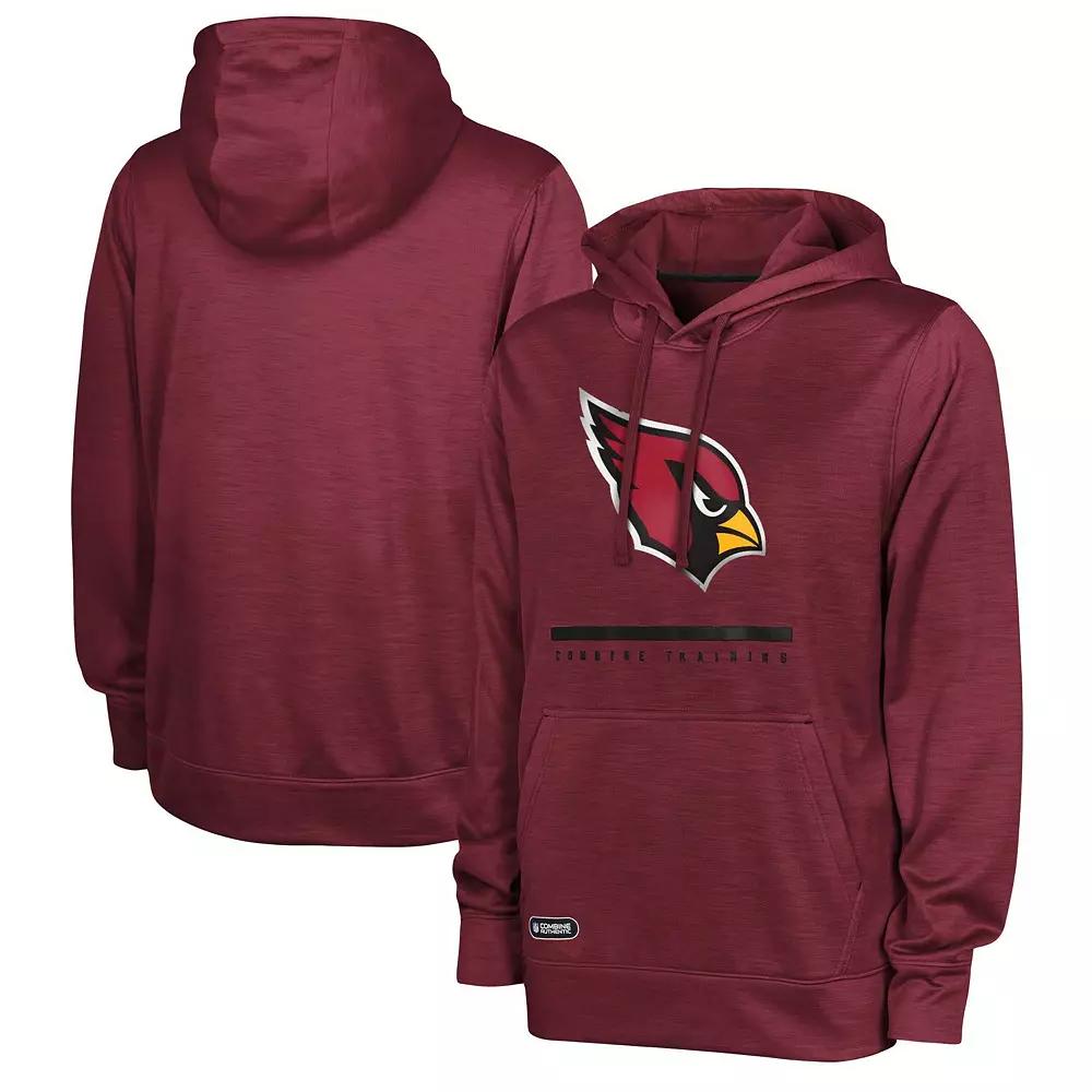 Men's Cardinal Arizona Cardinals Speed Drill Streak Pullover Hoodie, Size: Large, Red Product Image