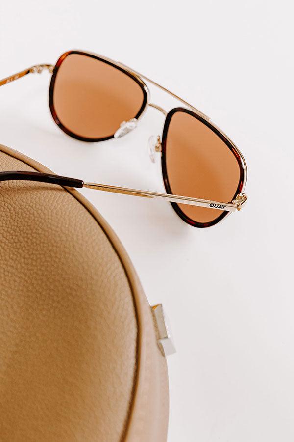 Quay All In Medium Aviator Sunnies in Tortoiseshell Product Image