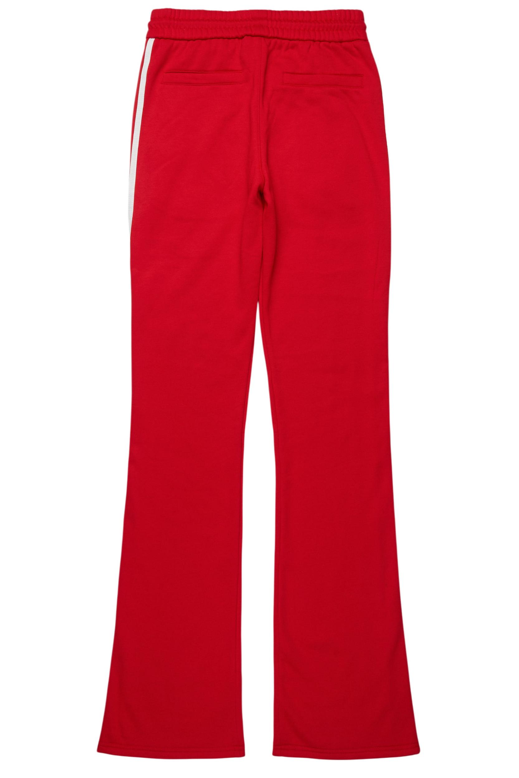Gerrit Red Fleece Stacked Baggy Track Pant Male Product Image
