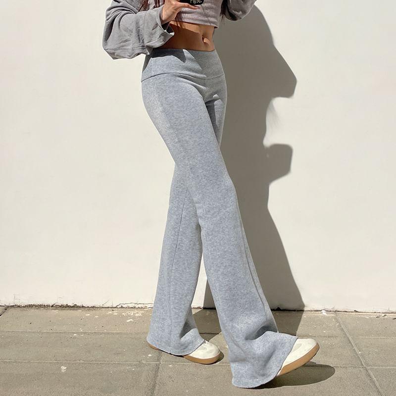 Low Rise Plain Flared Sweatpants Product Image