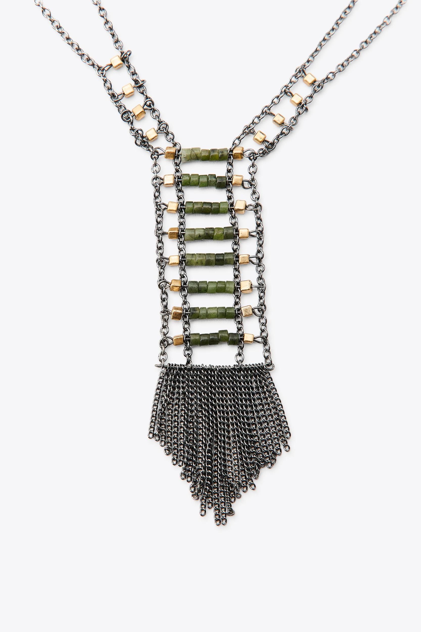 2-PACK BEADED FRINGE NECKLACES Product Image