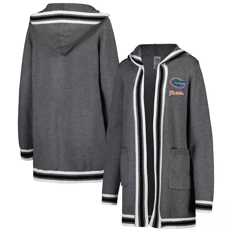 Women's Gameday Couture Charcoal Florida Gators One More Round Tri-Blend Striped Hooded Cardigan Sweater, Size: Medium Product Image