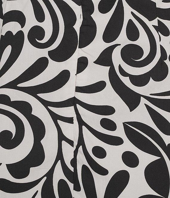 Adrianna by Adrianna Papell Square Neck Paisley Printed Scalloped Mini Dress Product Image