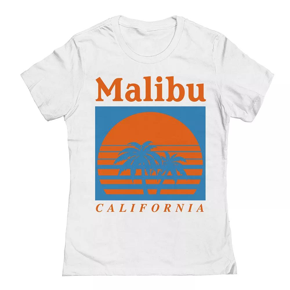 Junior's Malibu 1 Womens Graphic Tee, Girl's, Size: Large, White Product Image