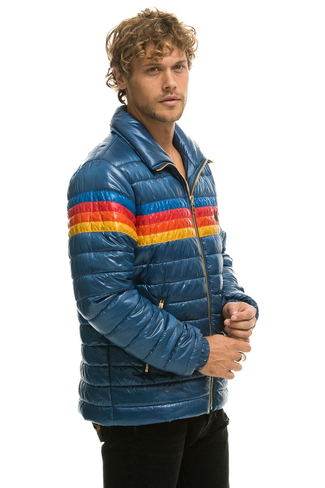 4 STRIPE TRAVELER JACKET - GLOSSY DEEP BLUE Male Product Image