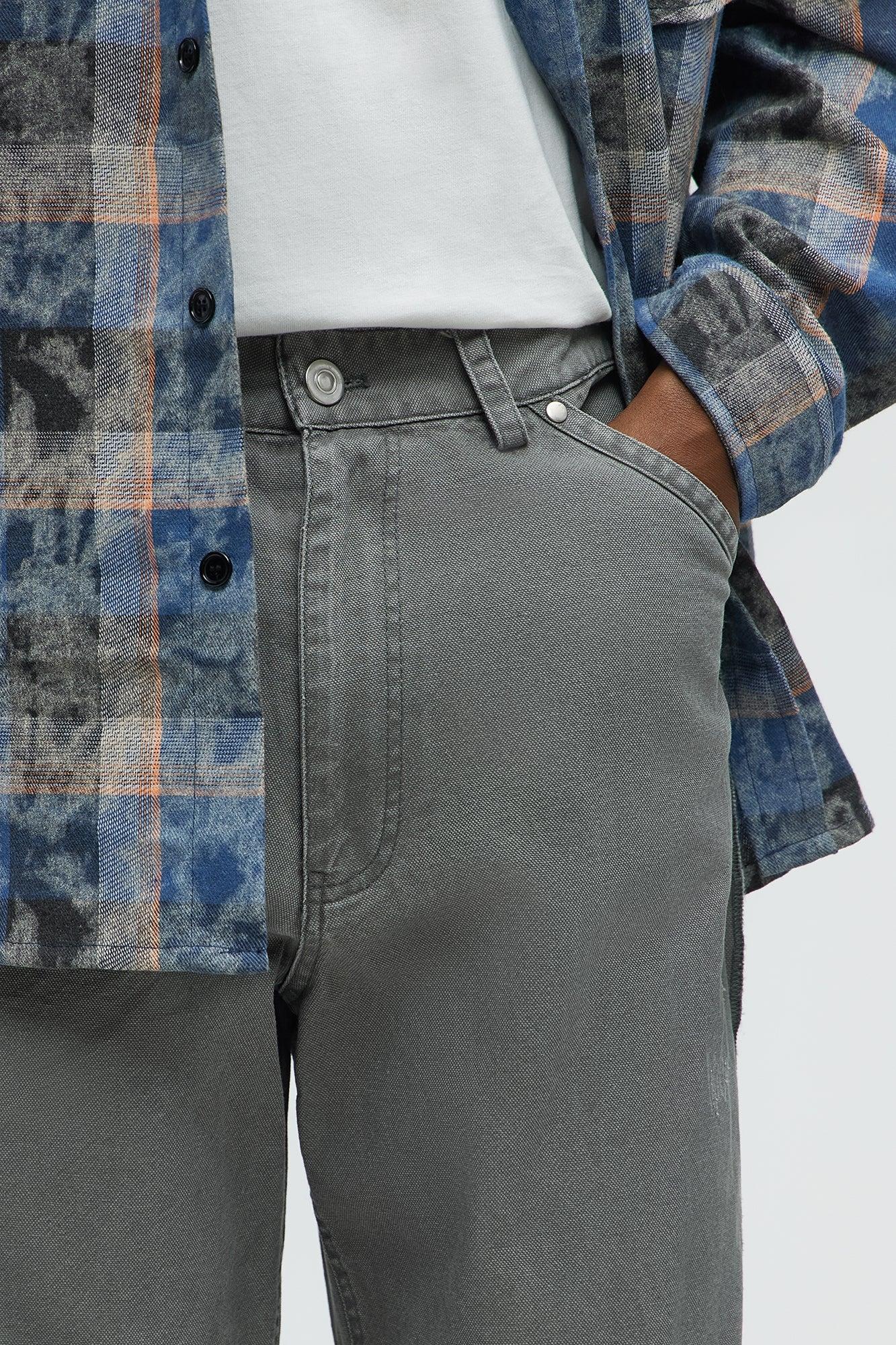 Inside Out Distressed Baggy Pants - Grey Product Image