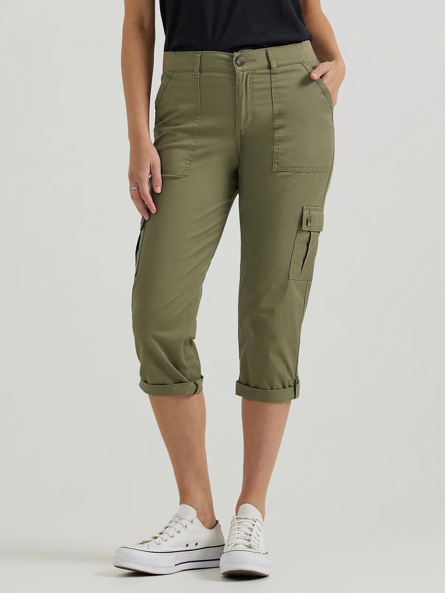 Women's Ultra Lux Comfort with Flex-to-Go Relaxed Fit Cargo Capri | Women's Capris & Crops | Lee® Product Image