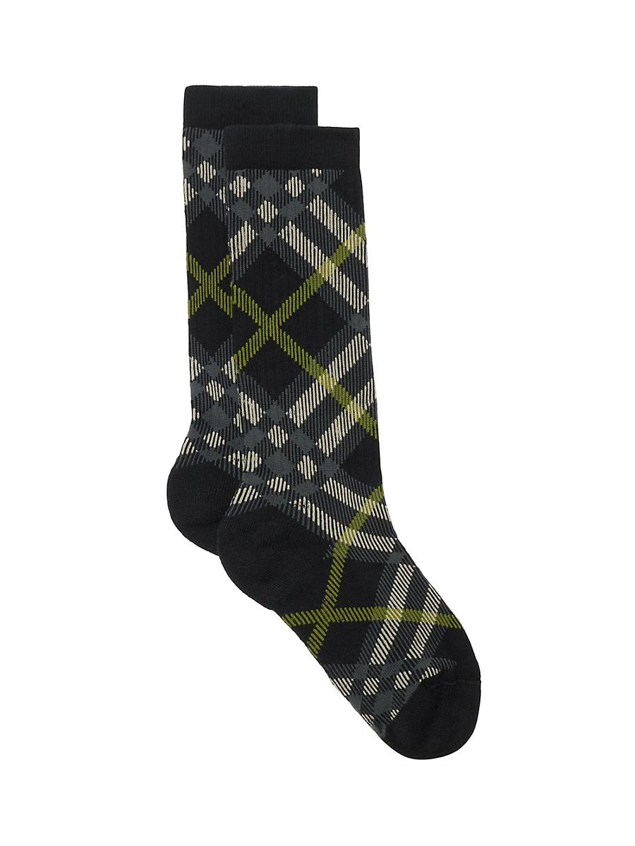 Mens Check Cotton-Blend Crew Socks Product Image
