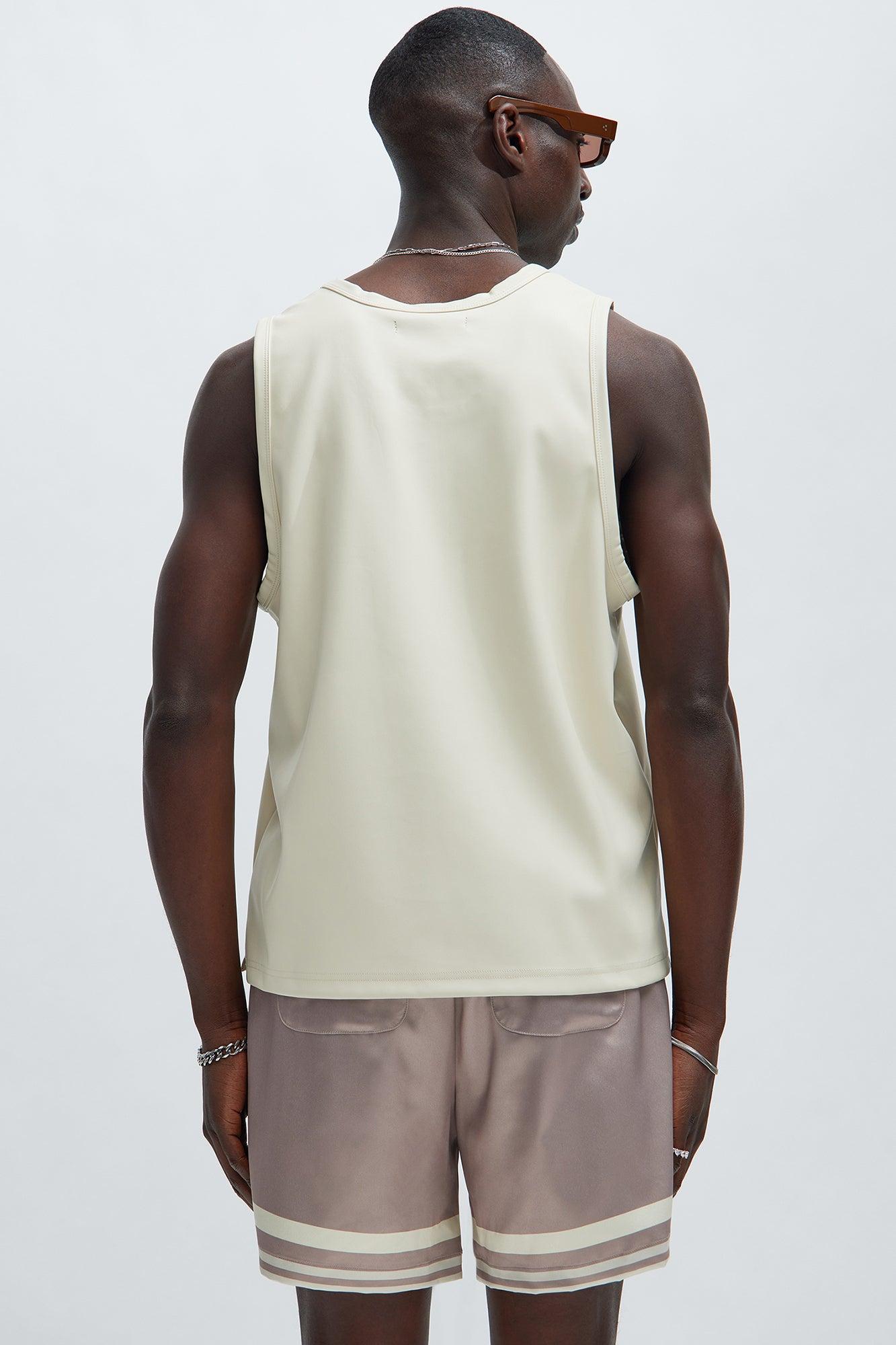 Erickson Faux Leather Tank - Off White Product Image