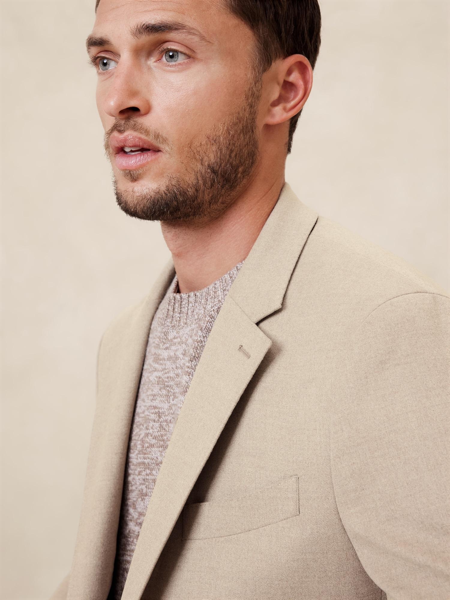 Tailored-Fit Flannel Suit Jacket Product Image