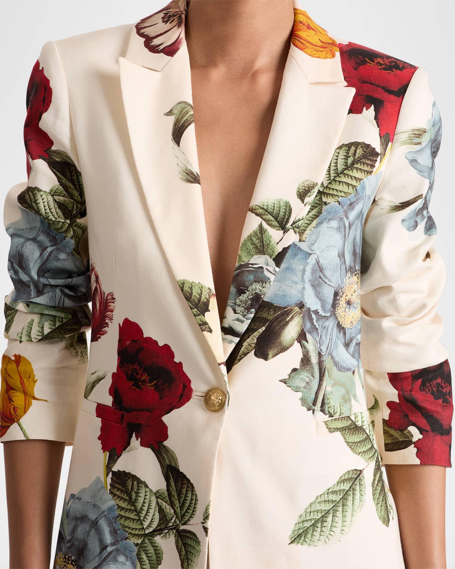 Breann Printed Linen-Blend Blazer Product Image