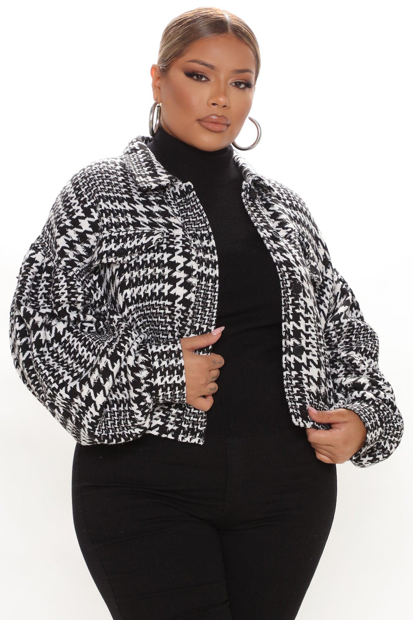 Not Your Only Houndstooth Jacket - Black/combo Female Product Image