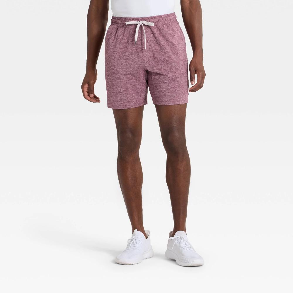 Men's Soft Stretch Shorts 7" - All In Motion™ Burgundy M Product Image